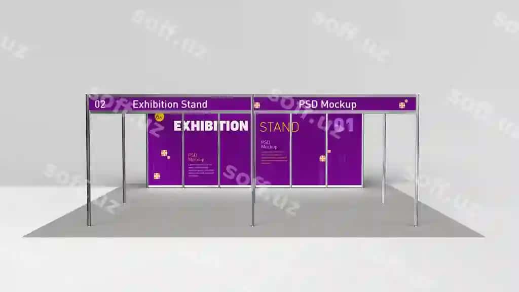 Shell sxema eksponatsiya stend modeli | Shell scheme exhibition booth mockup 2
