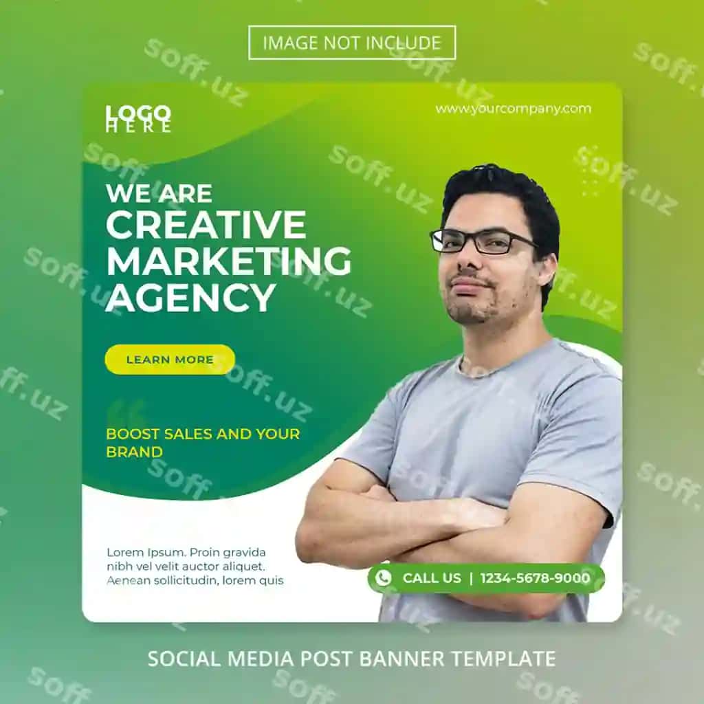 Ijodkor raqamli biznes marketing ijtimoiy tarmoqlari post flyeri | Creative digital business marketing social media post flyer