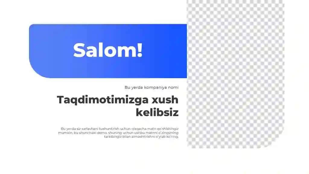 Kirish matni bilan bepul xush kelibsiz slayd shabloni Taqdimoti (10 Slayd)