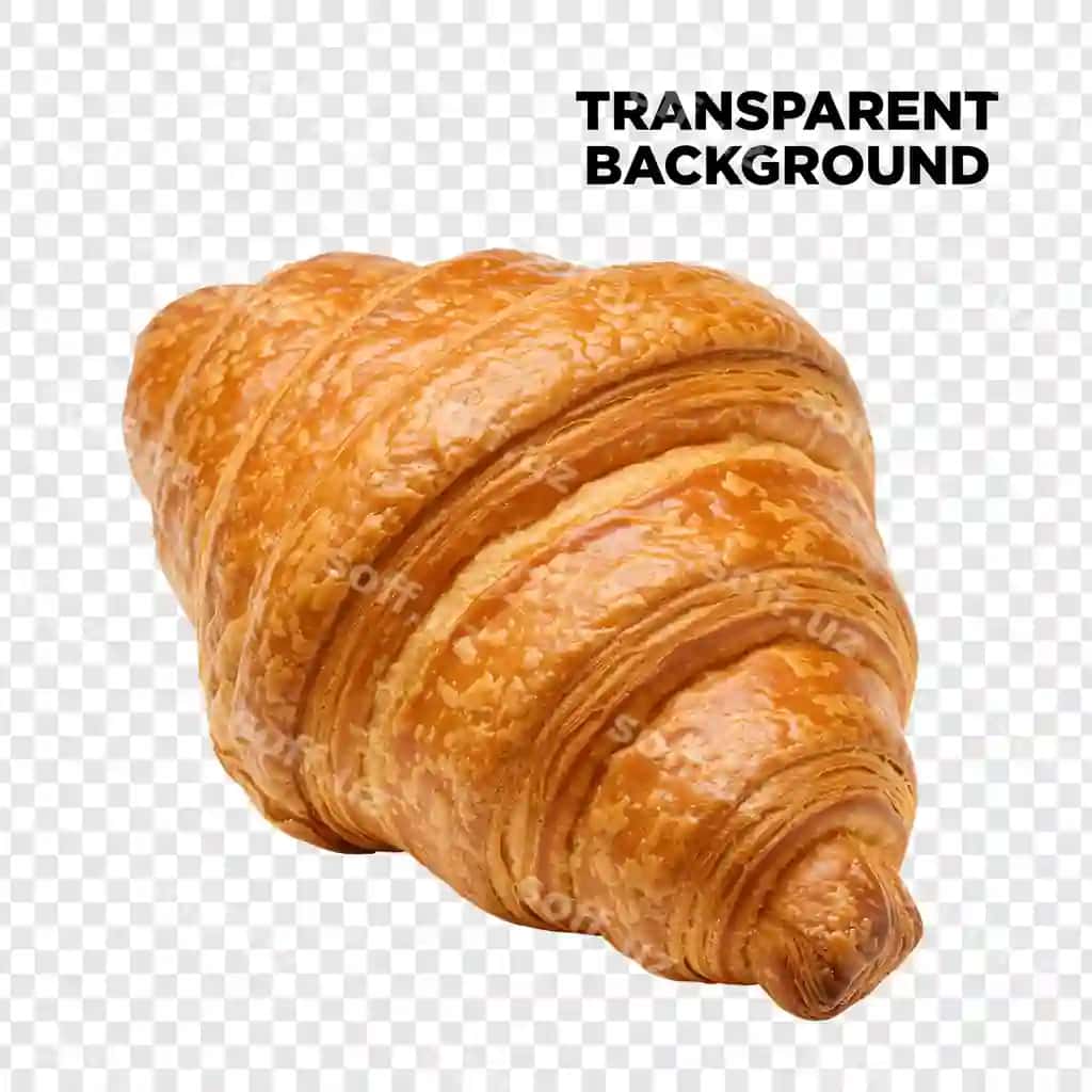 To'g'ri pishirilgan kruasnon shaffof orqa fonda | Perfectly baked croissant transparent background