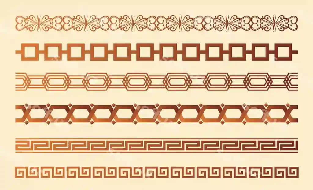Islomiy arabcha bezak ornamenti chet pattern to'plami | Islamic arabic ornament border pattern set