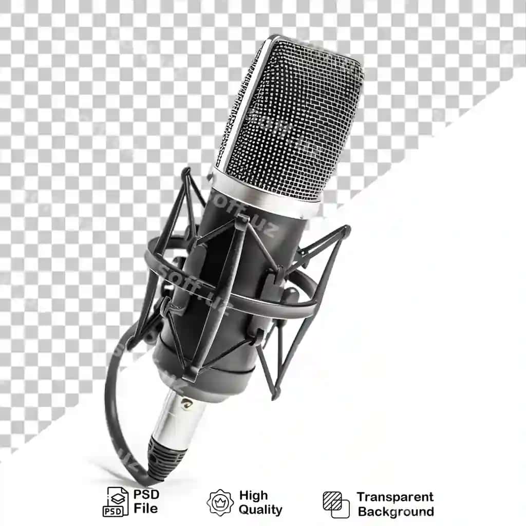 Haqiqiy mikrofon shaffof orqa fonda ajraltirilgan | Realistic microphone isolated transparent background