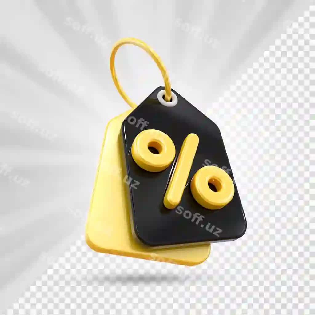 Foiz belgi 3d render | Percent tag 3d render 2