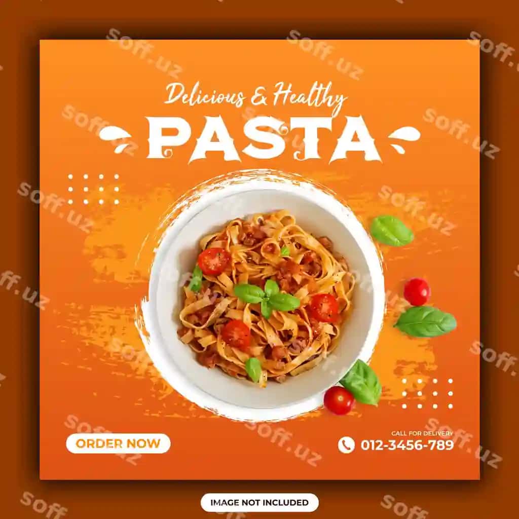 Sog'lom mazali pasta ijtimoiy media posti | Healthy delicious pasta social media post 2