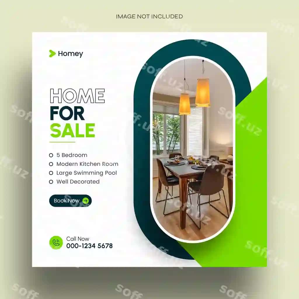 Real fondi biznesi ijtimoiy tarmoqlar uchun web banner dizayn shabloni | Real estate business social media post web banner design template