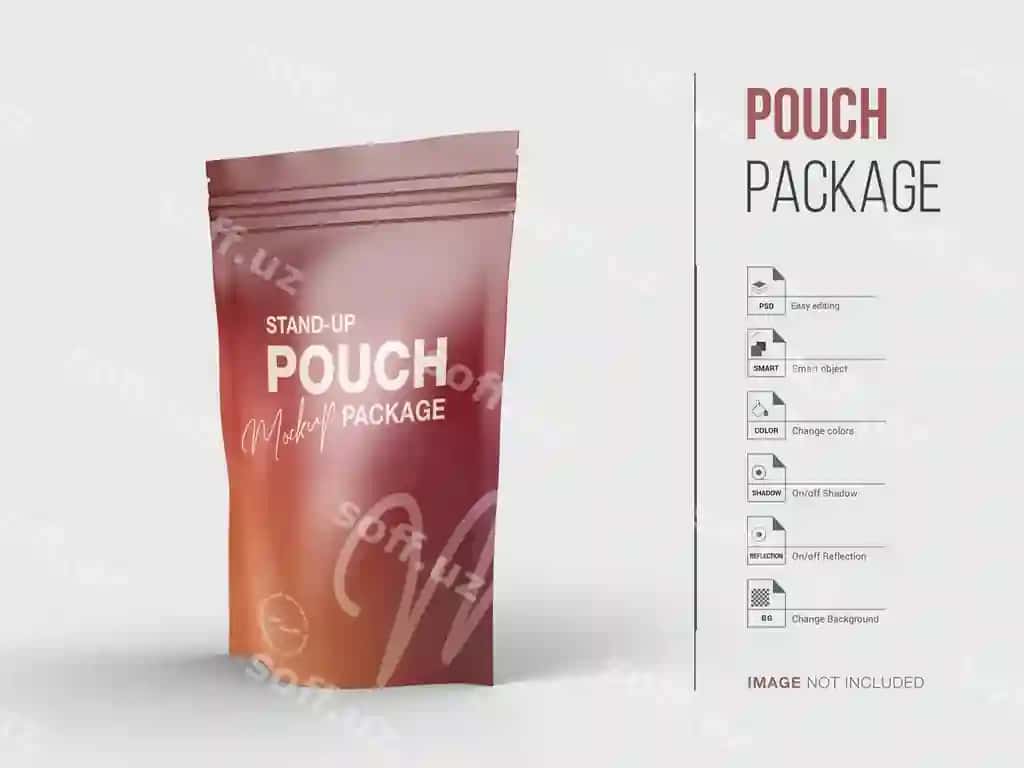 Foil pouch bag mockup branding presentation | Foil pouch bag mockup branding presentation