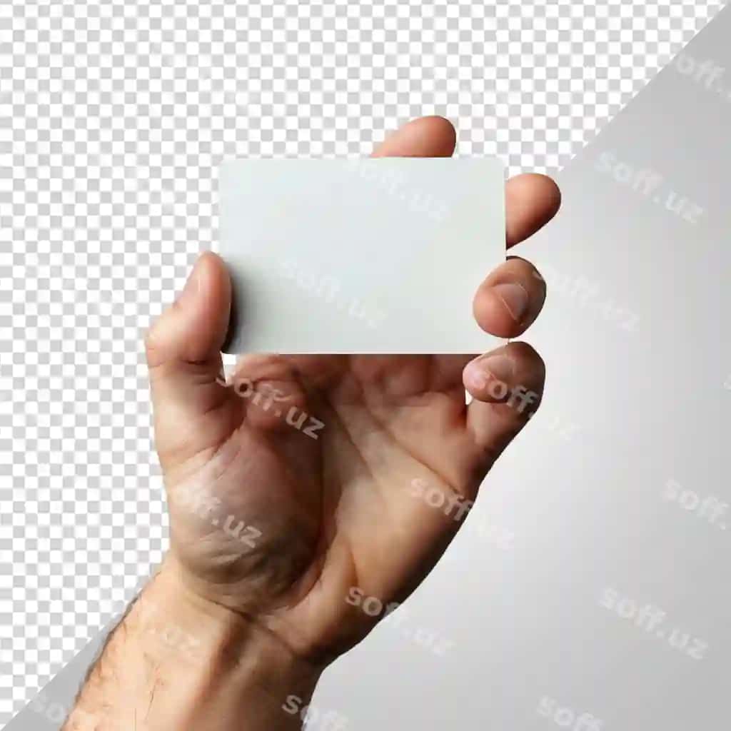 Qo'l tutgan bo'sh vizit karta namunasi PNG | Hand holding blank business card mockup png