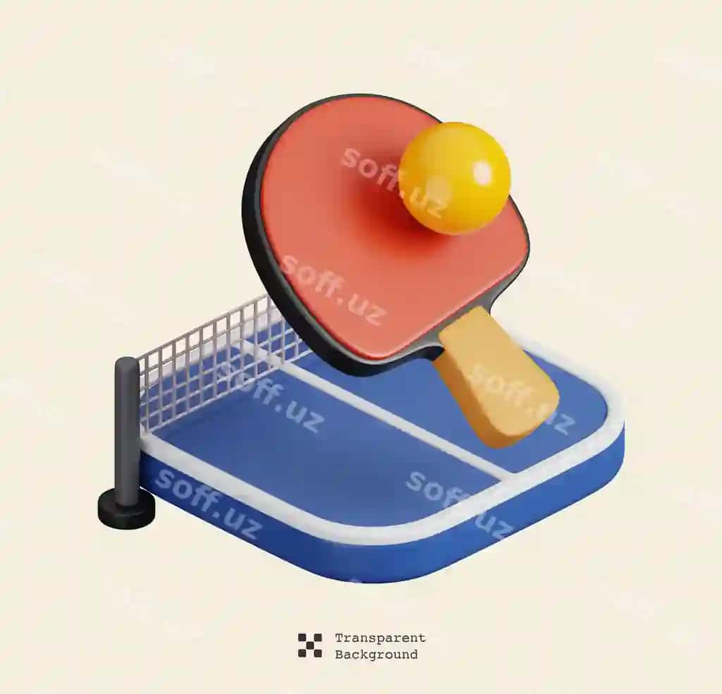 Stol tenisi raketkasi to'p bilan pingpong raketkasi ajraltirilgan sport o'yini | Table tennis racket with ball pingpong bat isolated sports game