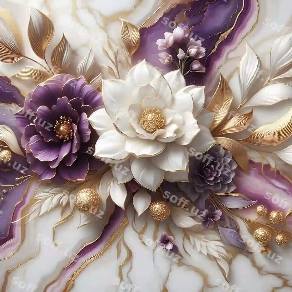 Devor panosi gul dizaynlari AI generatori | Wallpaper design flowers ai generator 2