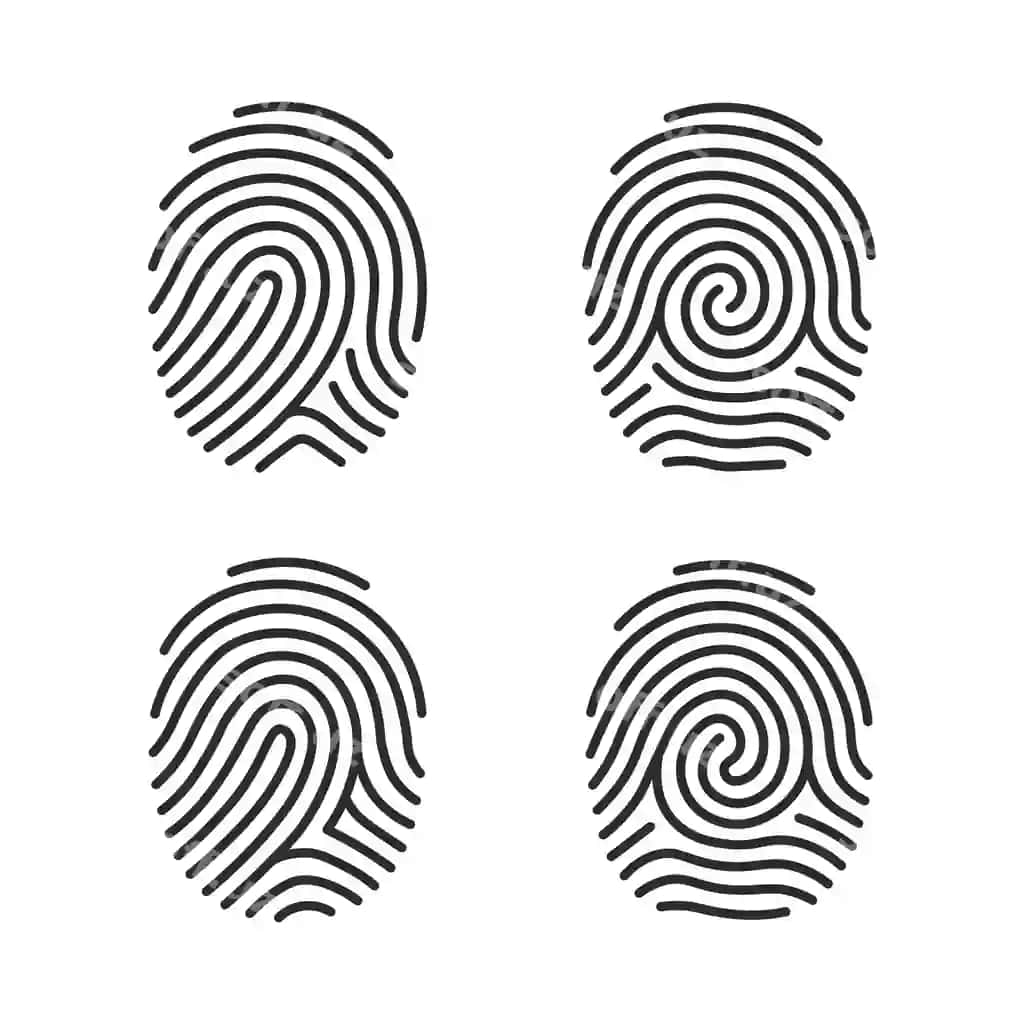 Biometrik barer identifikatsiya autentikatsiyasi ikonkalarini xavfsiz kirish bilan o'rnatish. | Set fingerprint id authentication icons with secure access biometric 2