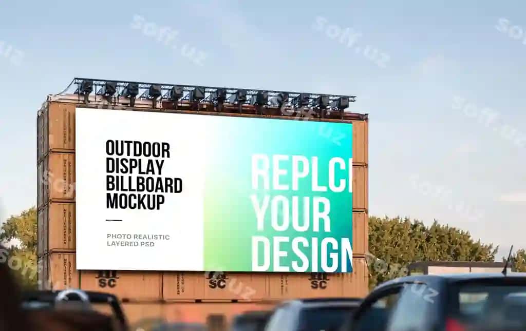 Tashqi billboard mockup | Outdoor billboard mockup
