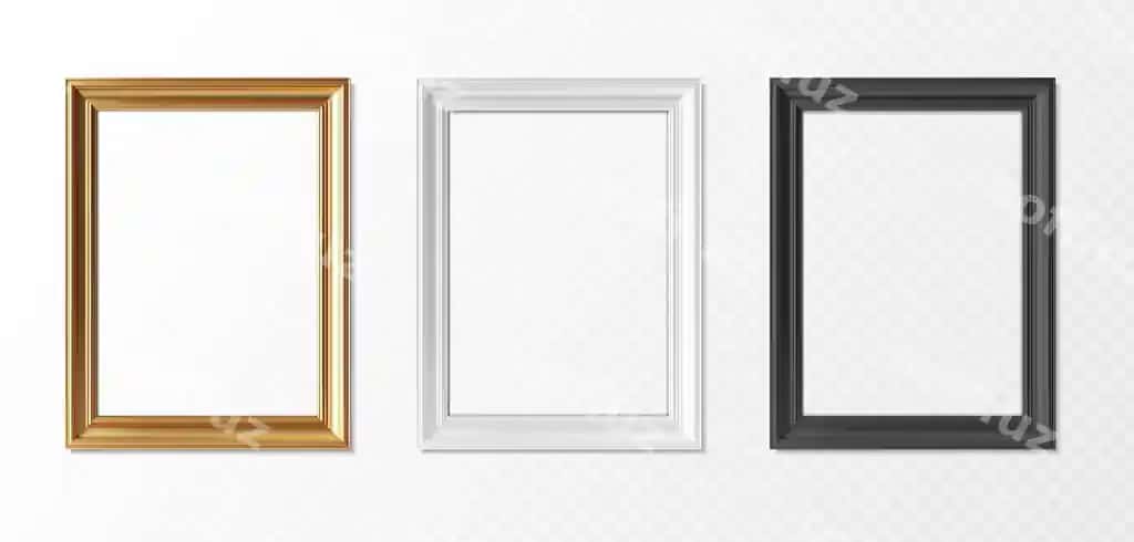 Realistik vektor ikon illustratsiya to'plami to'g'ri to'rtburchak rasm ramkalari | Realistic vector icon illustration set picture frames rectangular