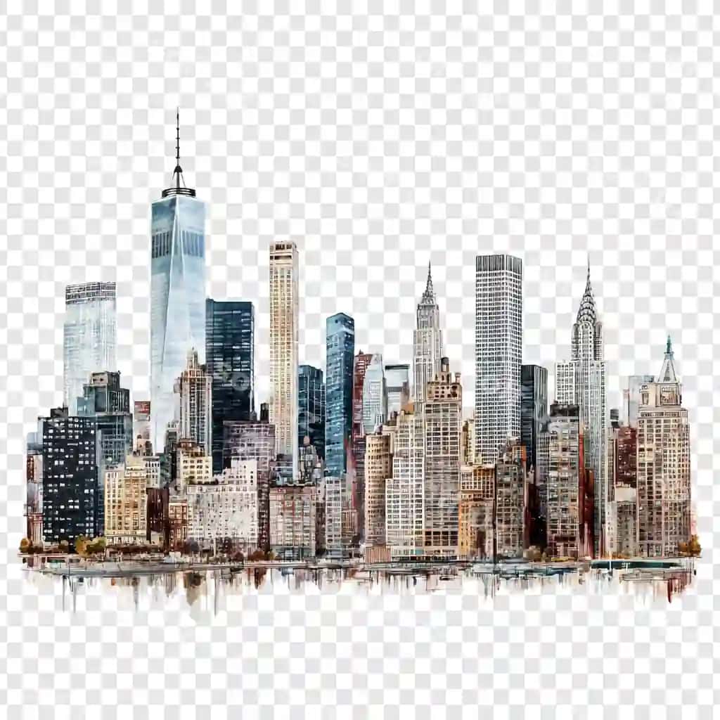Akvaramel shahar silueti shahri | Watercolor skyline city