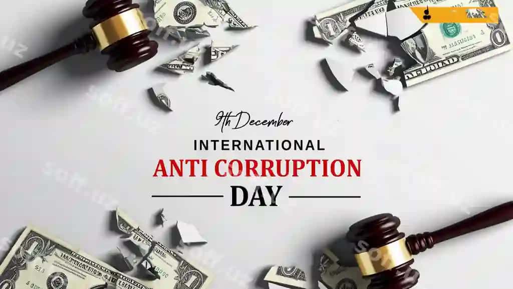Xalqaro korrupsiyaga qarshi kun ijtimoiy tarmoqlar uchun baner shabloni | International anti corruption day social media banner template