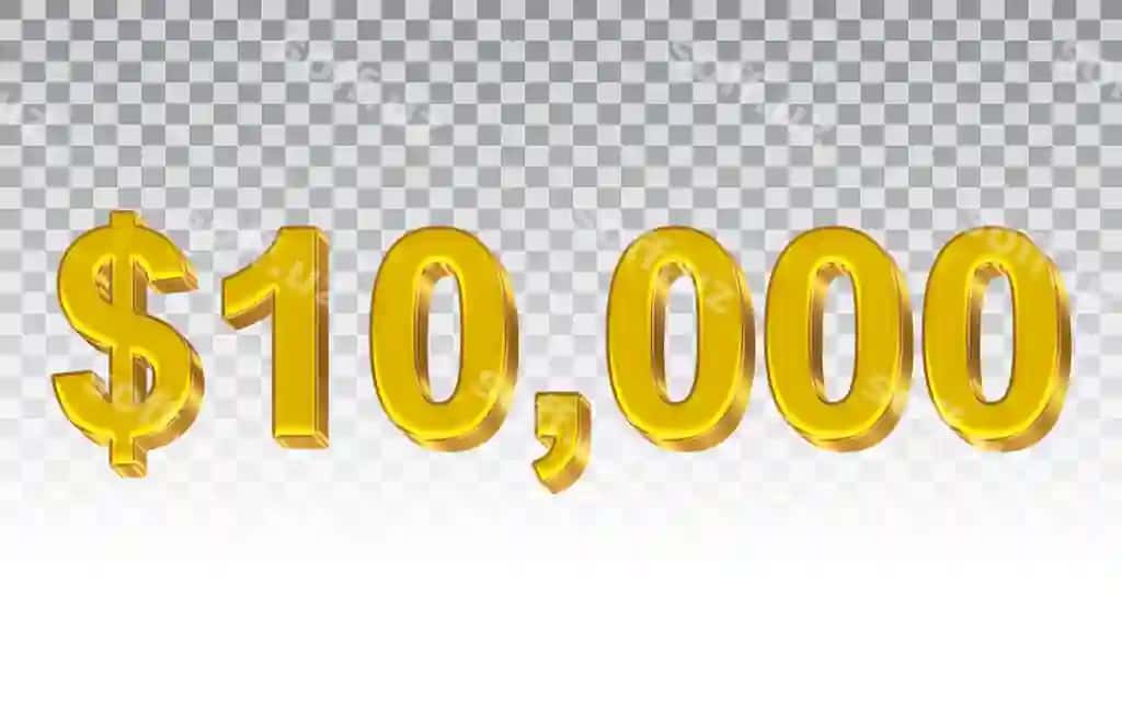 Oltin raqami 10 000 shaffof fon | Gold number 10 000 transparent background