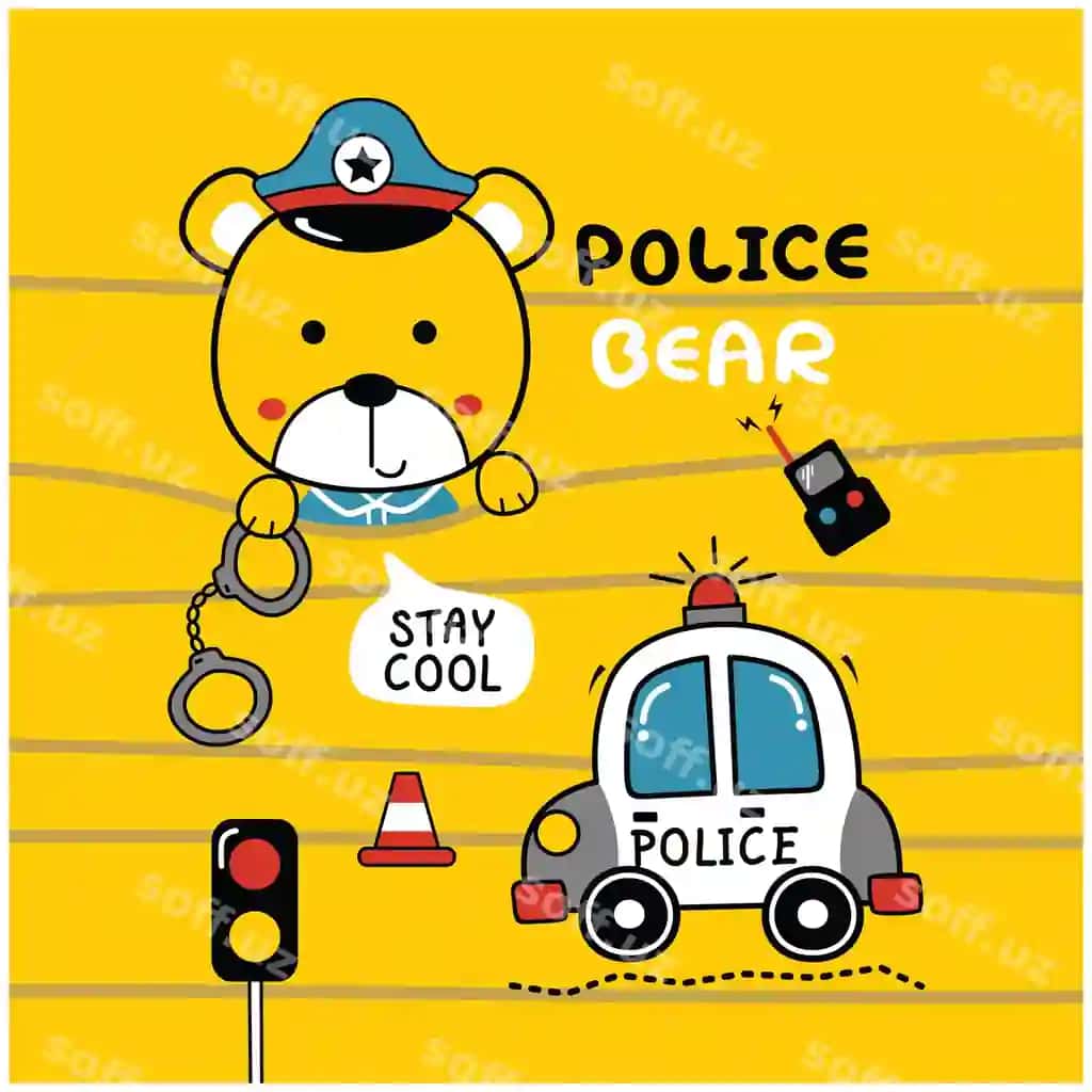 Ayiq politsiyachi komik hayvon kartunı | Bear policeman funny animal cartoon