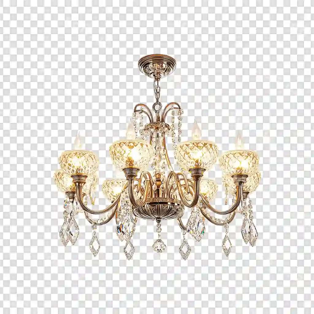 Chandelier lampalari ajraltirilgan shaffof orqa fonda | Chandelier lamps isolated transparent background