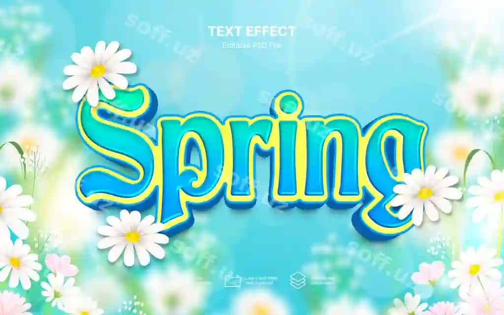 Bahor mavsimi matn effekti | Spring season text effect 2