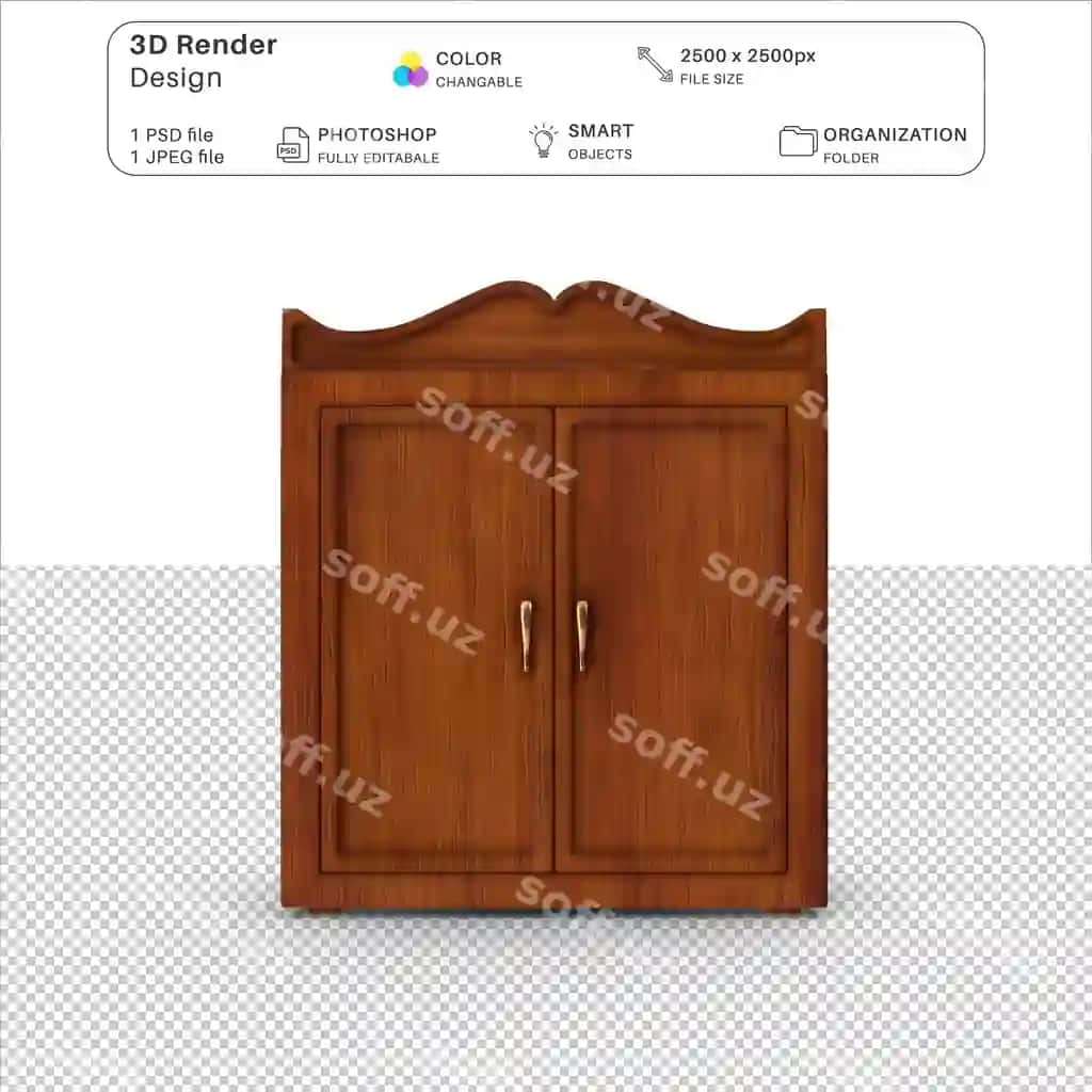 Shkaf 3D modelirovka PSD fayli | Cupboard 3d modeling psd file