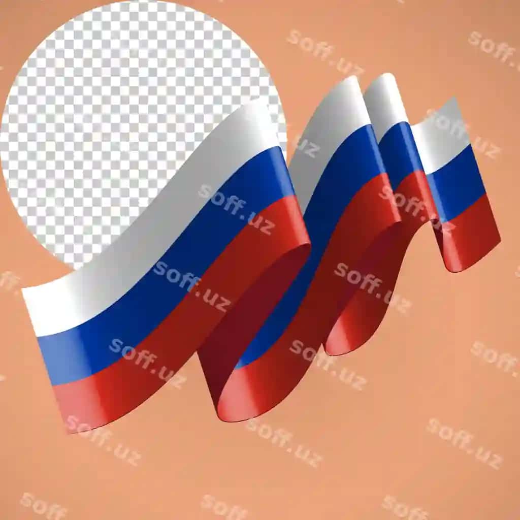 Rusiya bayrog'i to'lqiq uslubda 3d suziluvchi | Russia flag wavy style 3d floating 2