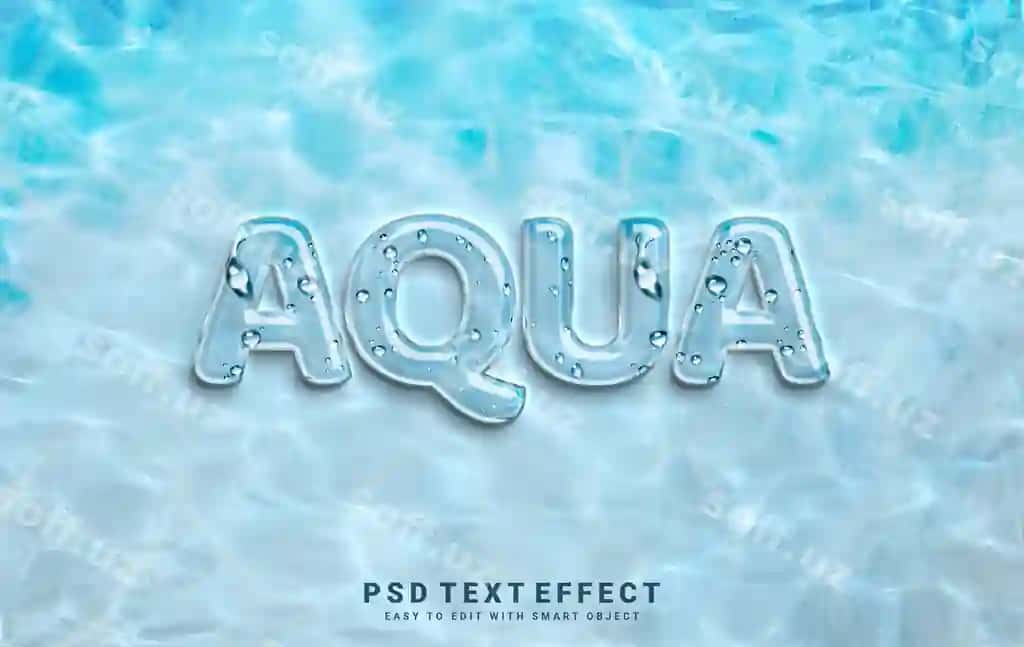 Akva matn effekti | Aqua text effect 2