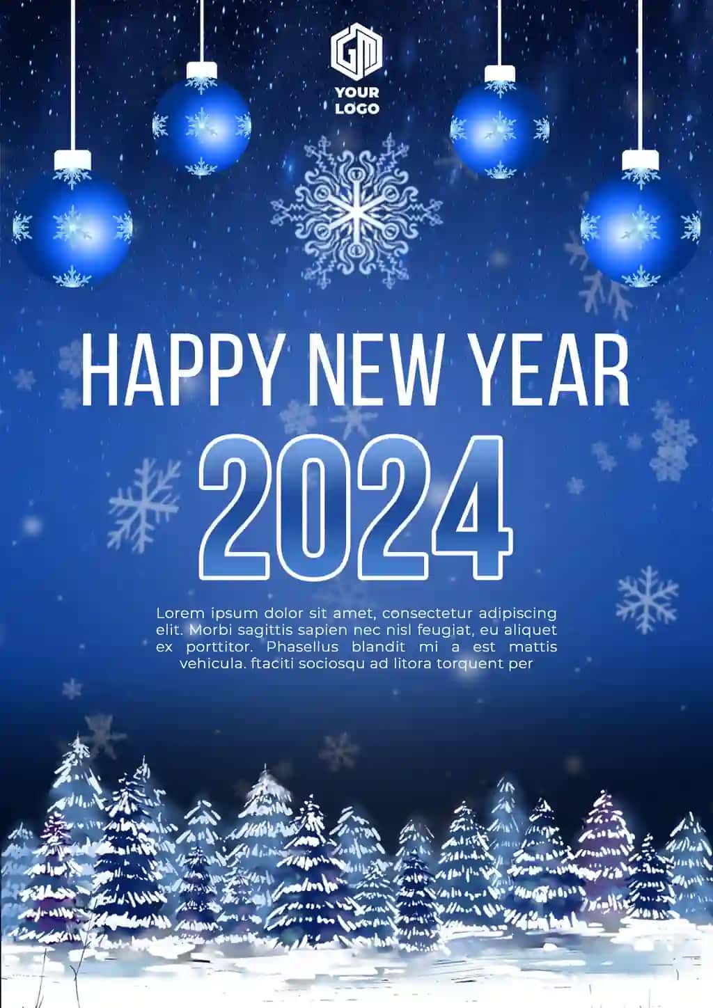 Yangi yil tabrik plakati dizayni | Happy new year greeting poster design