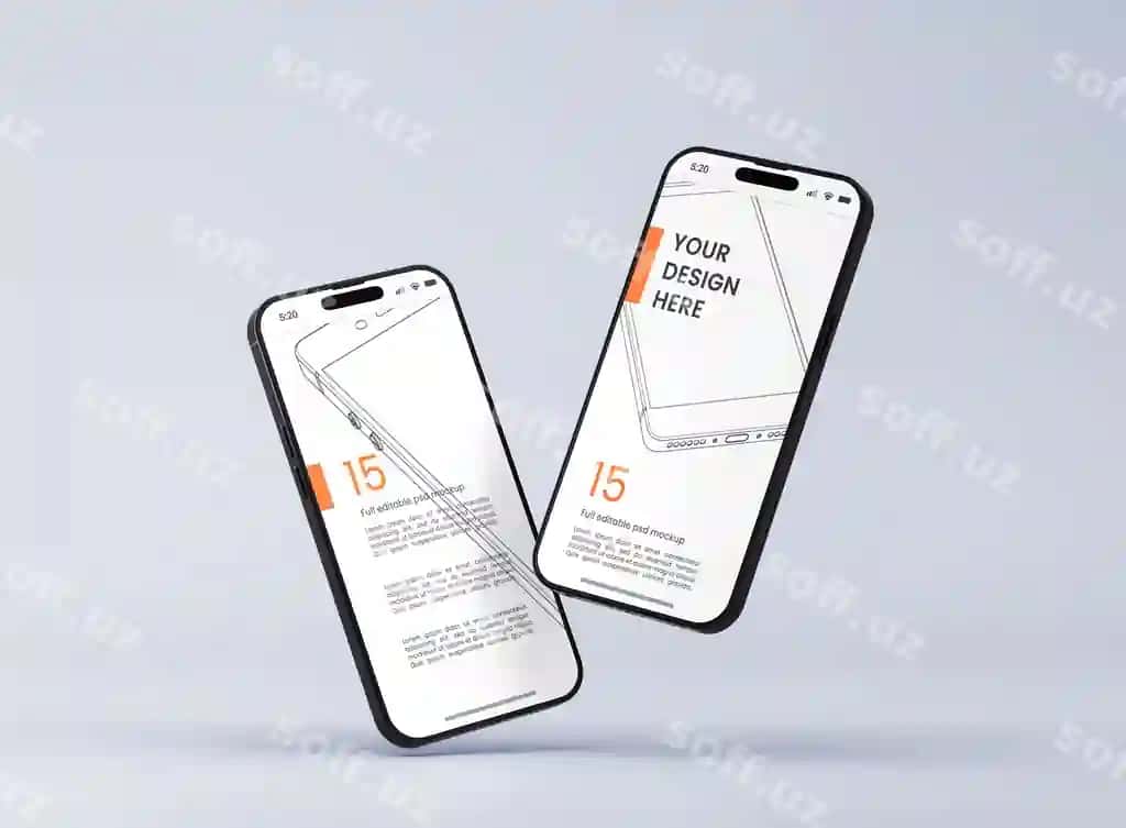 Akilli telefon ekrani namuna dizayni | Smartphone screen mockup design