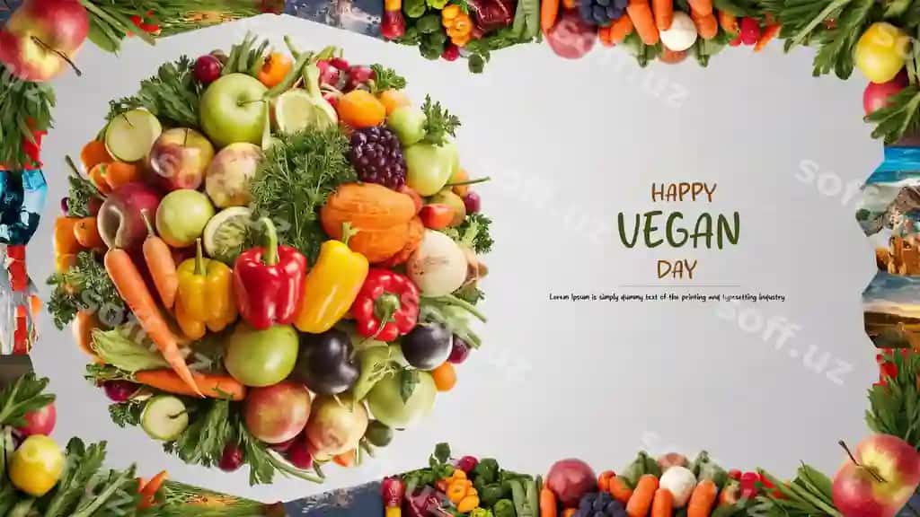 Dunyo Vegan Kun uchun fon | World vegan day background 2