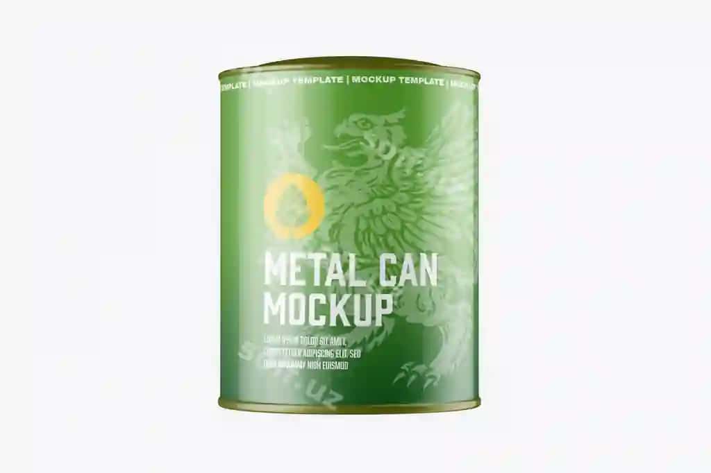 Metalik banka namunasi 3d render | Metallic can mockup 3d render