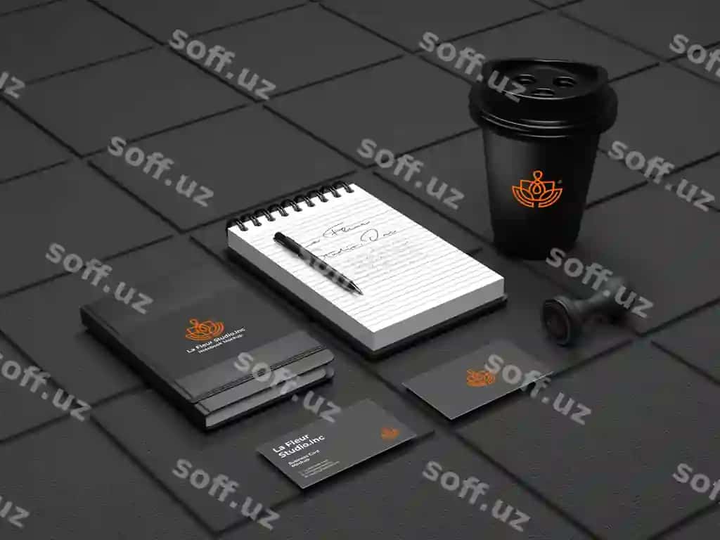 Elegant brend qog'ozlar komplekti mockup shabloni premium PSD | Elegant branding stationery set mockup template premium psd 2