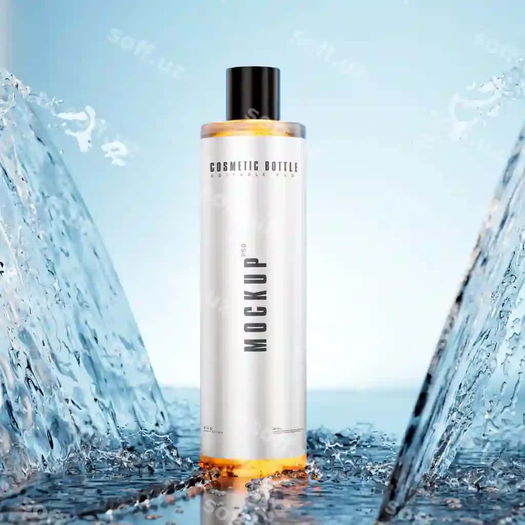Haqiqiy kosmetik flakon namunasi shampun kosmetik mahsulot namoyishi | Realistic cosmetic bottle mockup shampoo cosmetic product presentation 2
