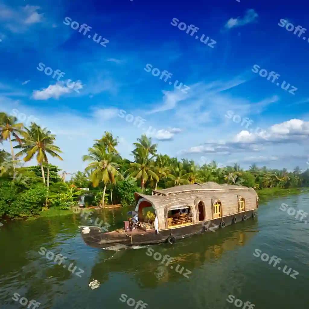 Uy-otaq Kerala orqali o'tgan suvlar Hindiston | Houseboat kerala backwaters india