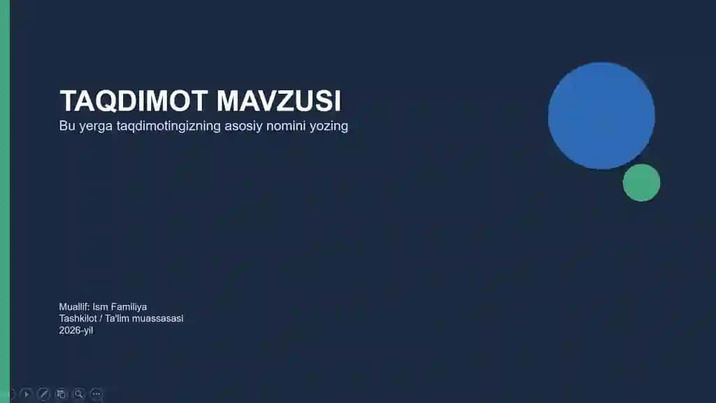 Power Point Taqdimot Shabloni 20 list 3