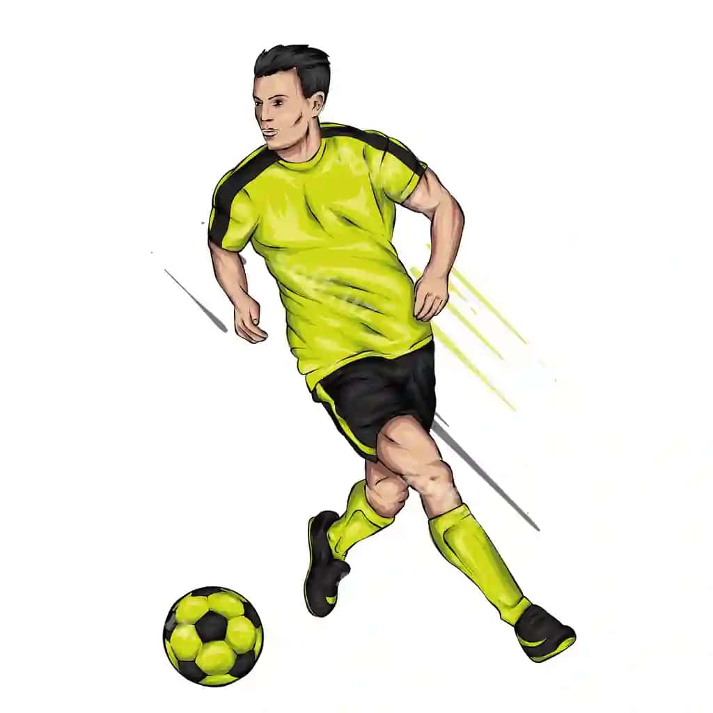 Men futbol kelibi to'p bilan futbolchi | Man football uniform with ball footballer