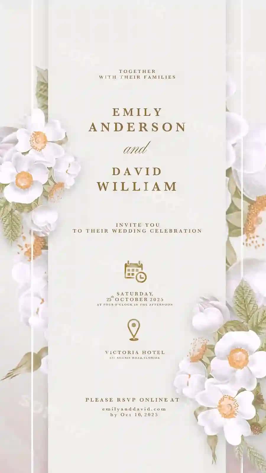 Raqamli turmа taklifi shaklli gulli orqa fonda | Digital wedding invitation with geometric floral background