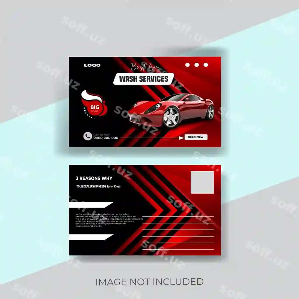 Avtomobil sotuvi reklamasi uchun pochta kartasi shabloni dizayni | Car sale promotion postcard template design