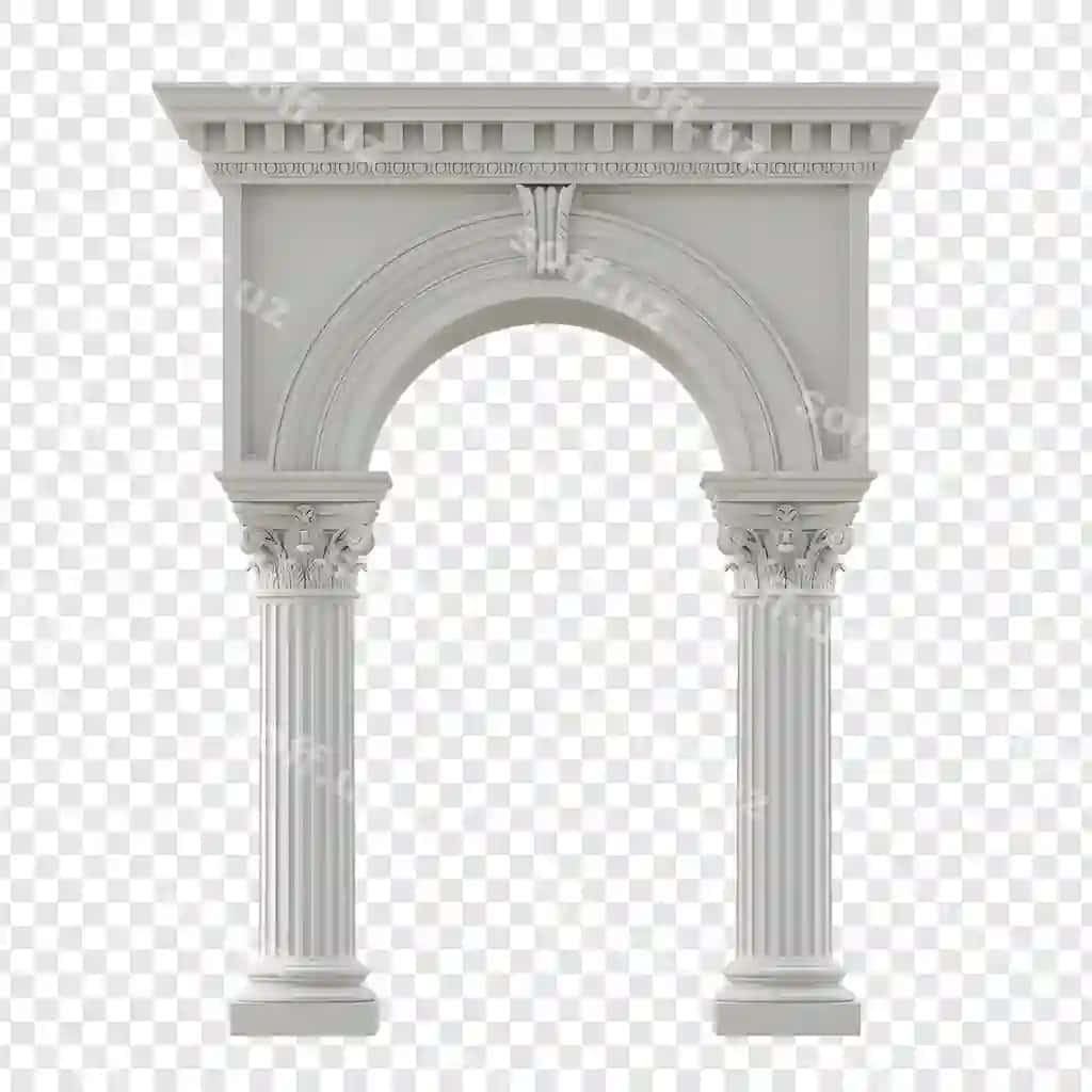 Pediment ustunli klassik archway | Classical archway with columns pediment