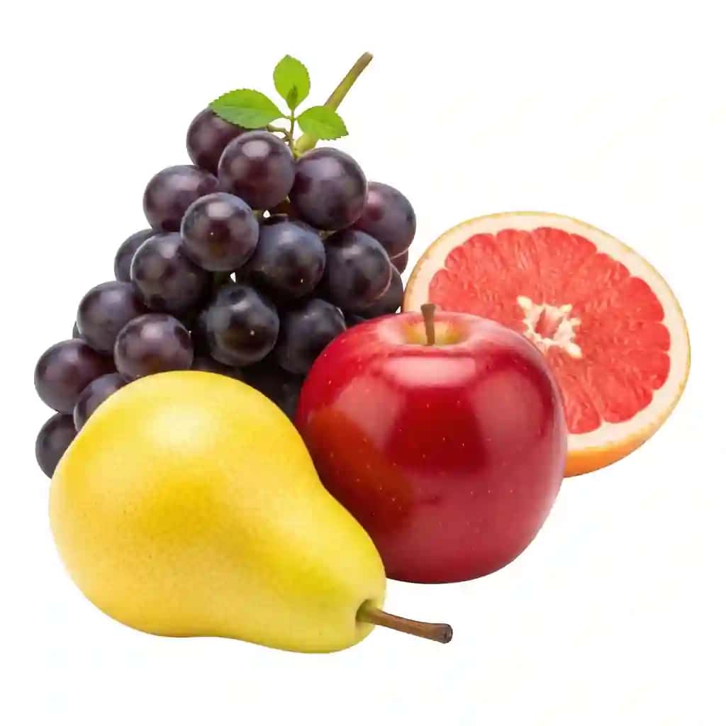 Turli xil yangi mevalar namoyishi | Assorted fresh fruits display