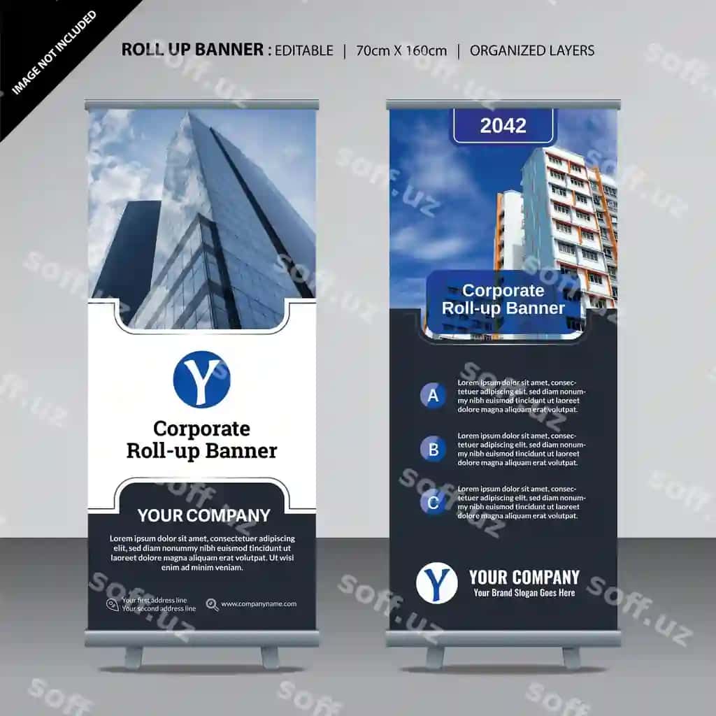 Roll up dizayn shabloni korporativ biznes | Roll up design template corporate business