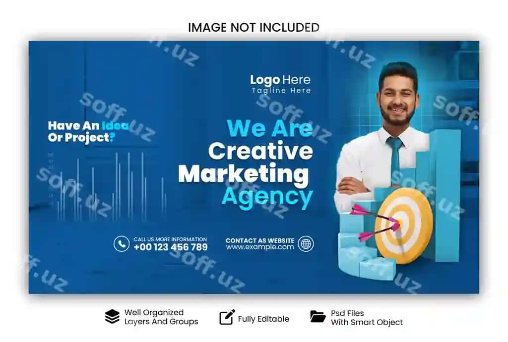 Marketing agentligi veb baner dizayni | Marketing agency web banner design 2