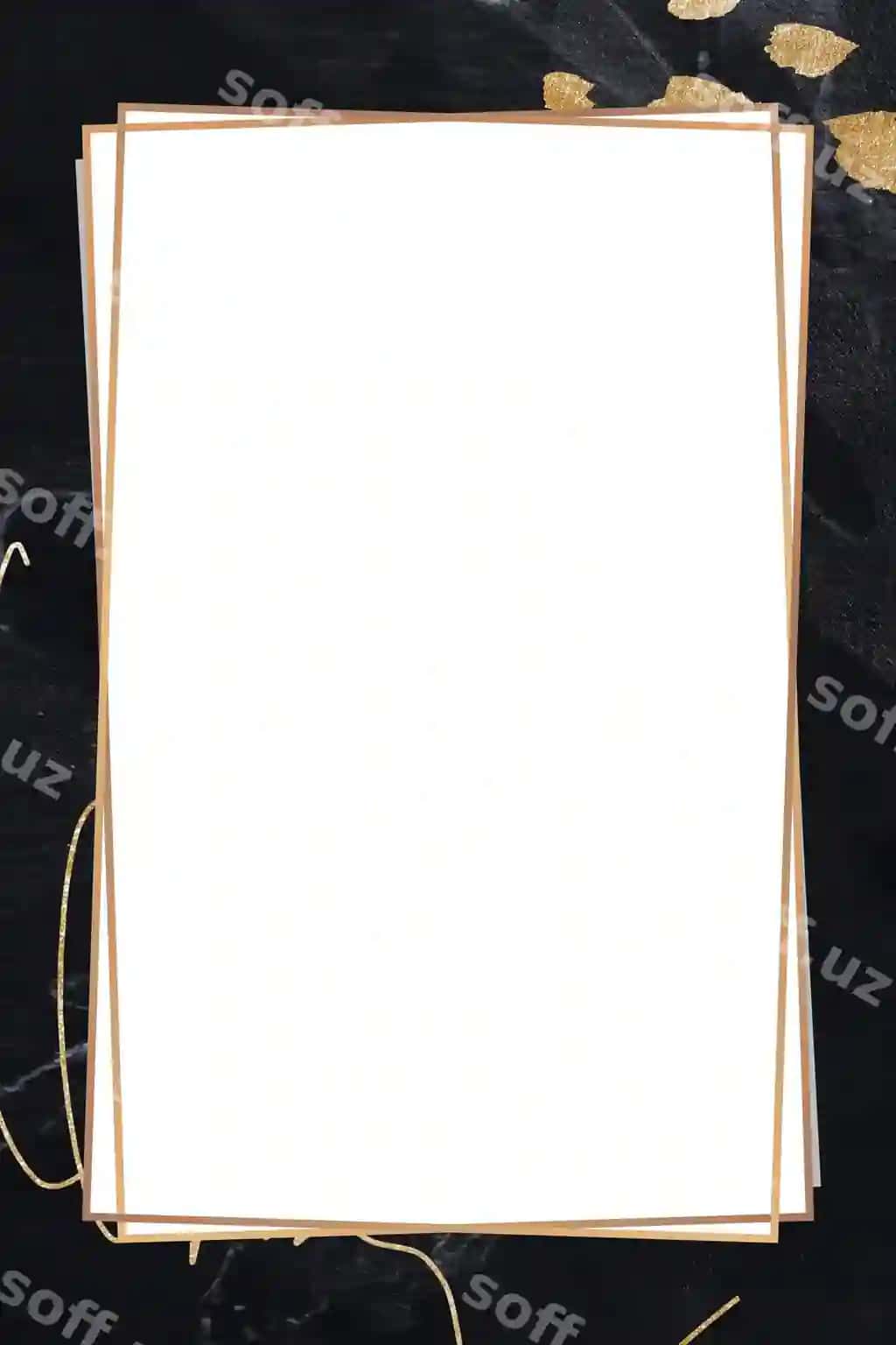 Png elegant to'g'ri burchakli ramka qora oltin shirinchat transparent fonsiz | Png elegant rectangular frame black gold glitter transparent background