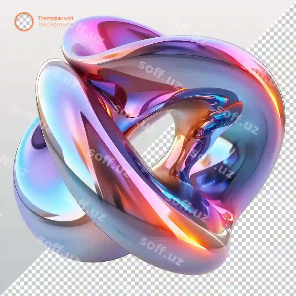 3d anqarli gradient shakl shaffof fonda | 3d abstract gradient shape with transparent background