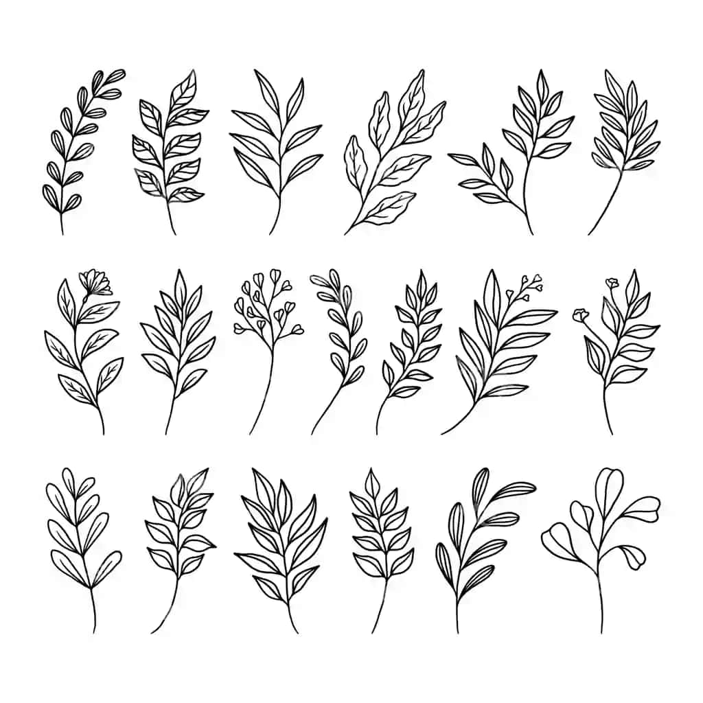 To'plam sarmoq varaqlar vektori | Set branch leaves vector