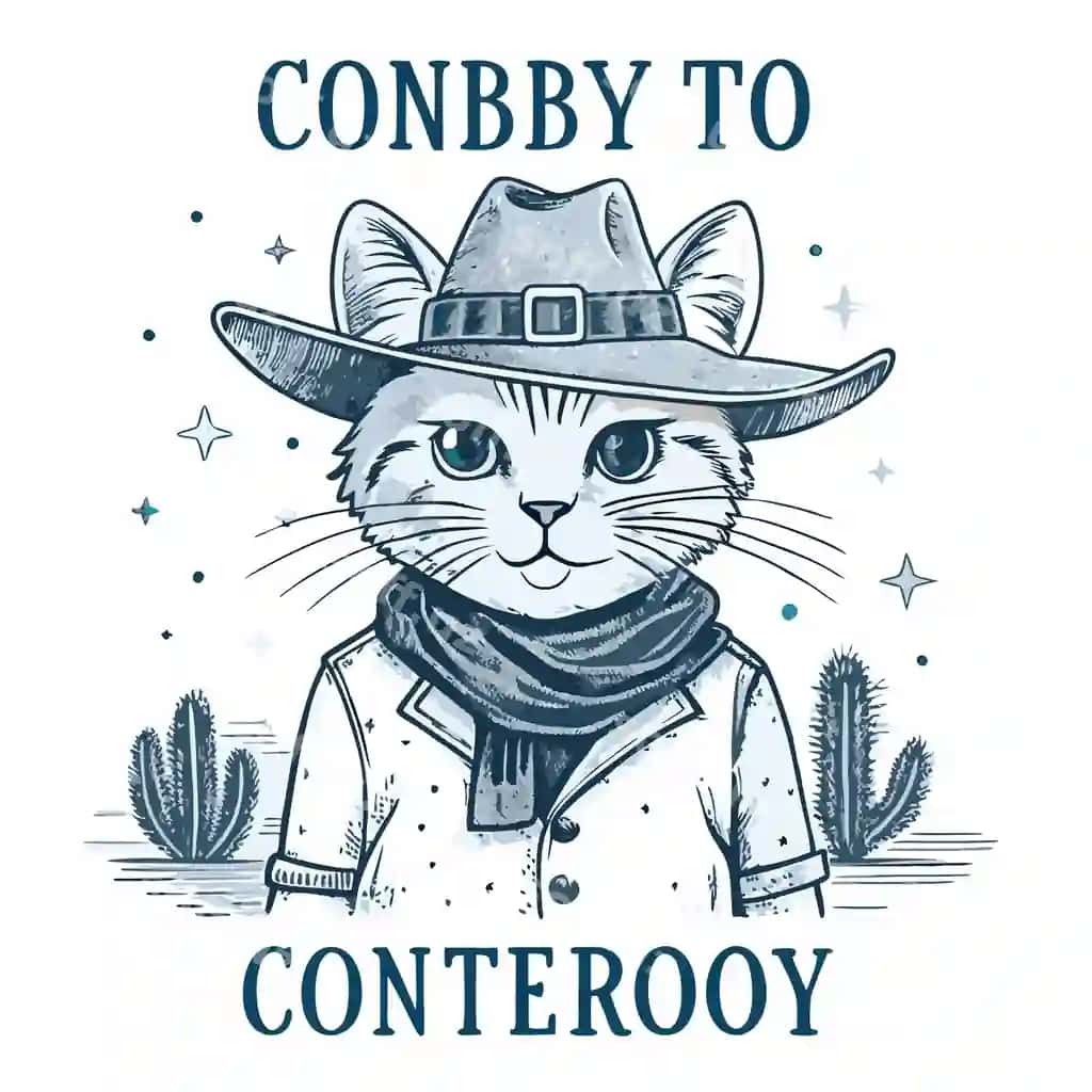 Illustratsiya mushuk kowboy kostyumi chol fon | Illustration cat cowboy suit desert background