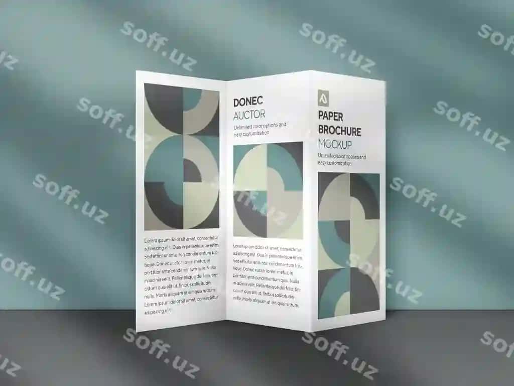 Korporativ uch qismga joylashgan broshyr namunasi PSD | Corporate trifold brochure mockup psd 2