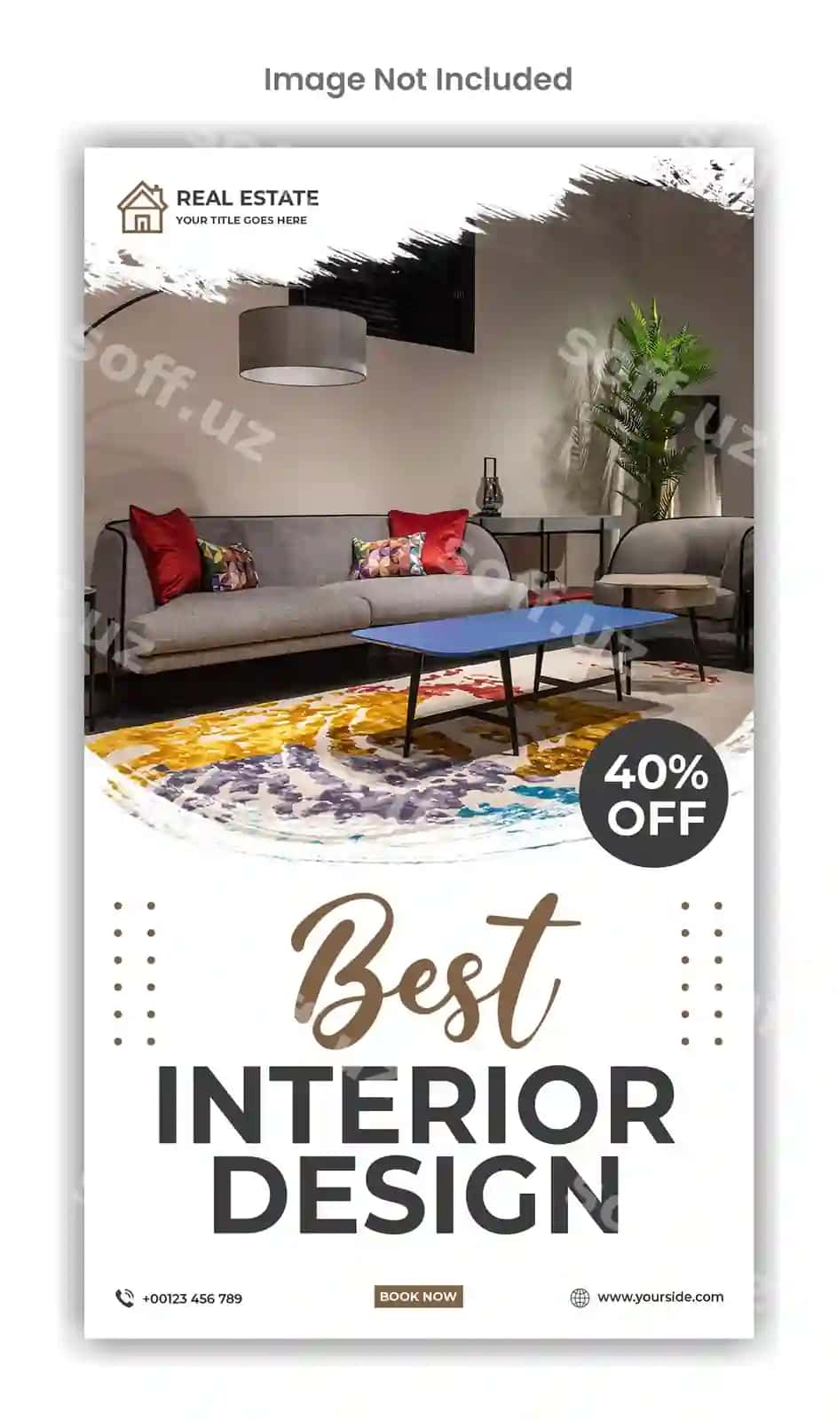 Zamonaviy ichki sotuv ijtimoiy tarmoqlar Instagram hikoya shablon dizayni | Modern interior sale social media instagram story template design