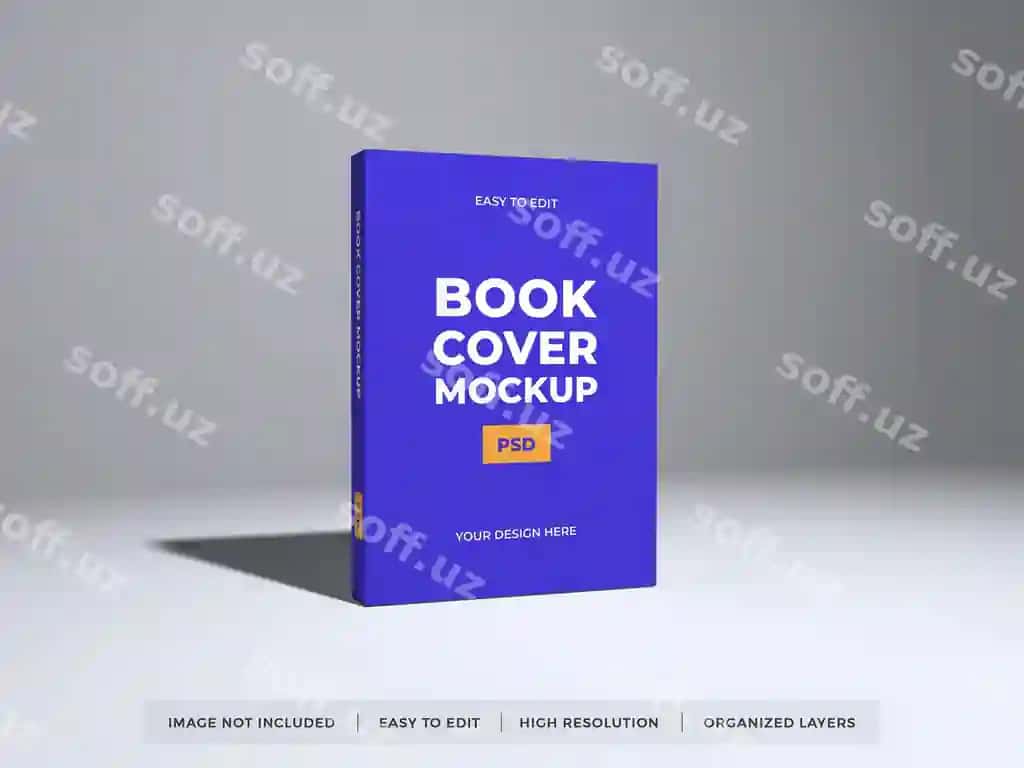 Haqiqiy kitob muqaddariyasi mockup | Realistic book cover mockup