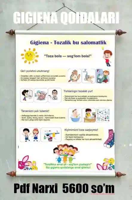 Gigiena qoidalari plakati A3/A4