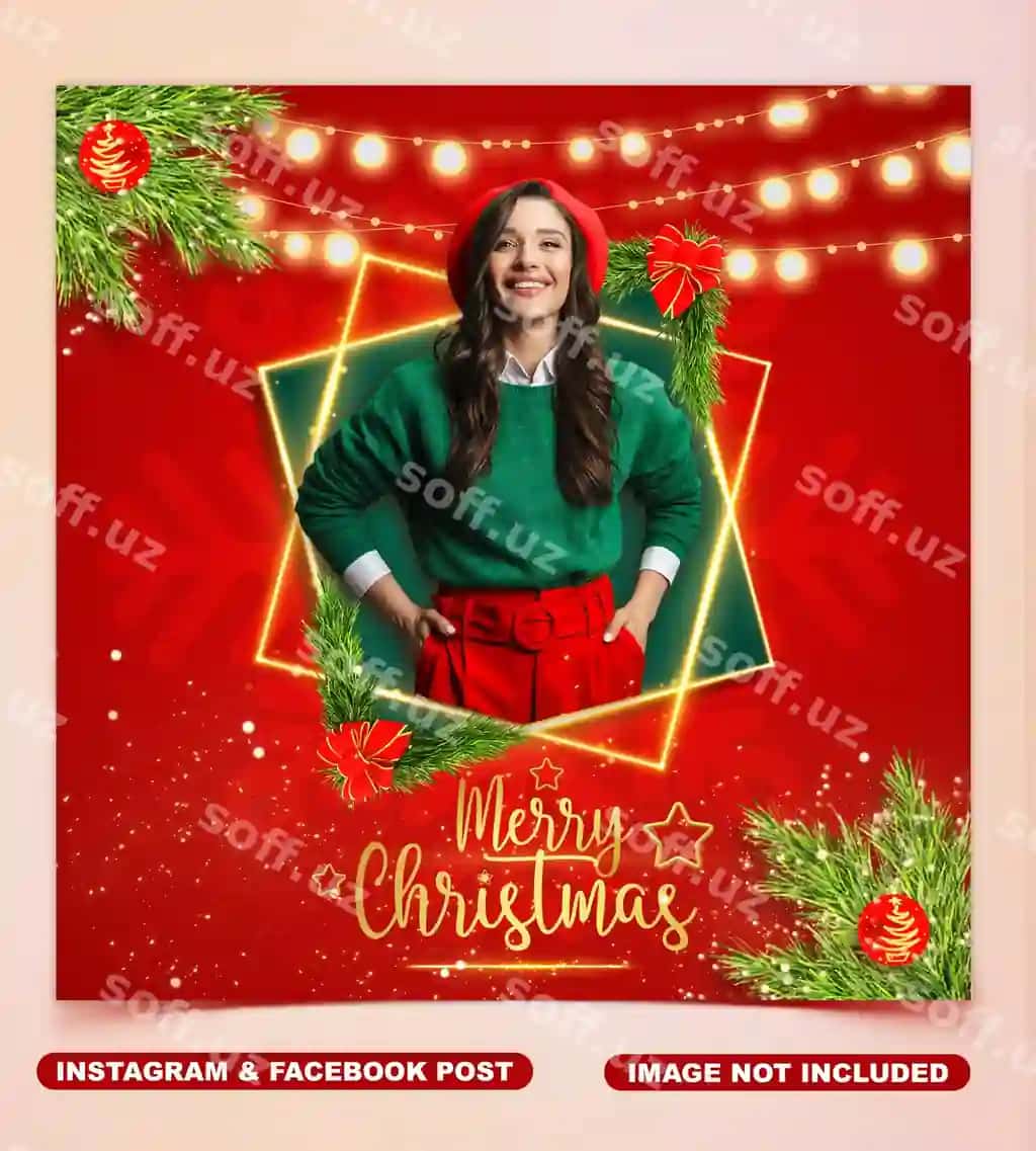 Baxromli Janvar facebook instagram post | Merry christmas facebook instagram post
