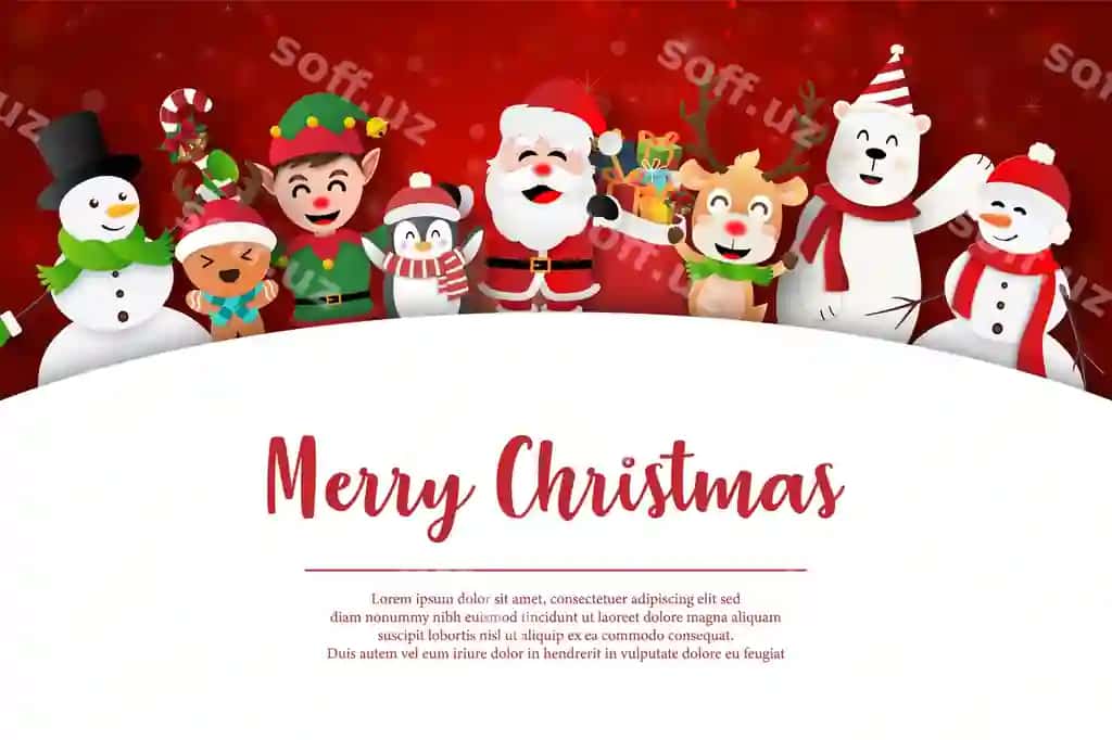 Hayrli Christmas, baxmalik yangi yil, Santa Claus do'stlar, yangi yil postkalari | Merry christmas happy new year santa claus friends christmas postcard